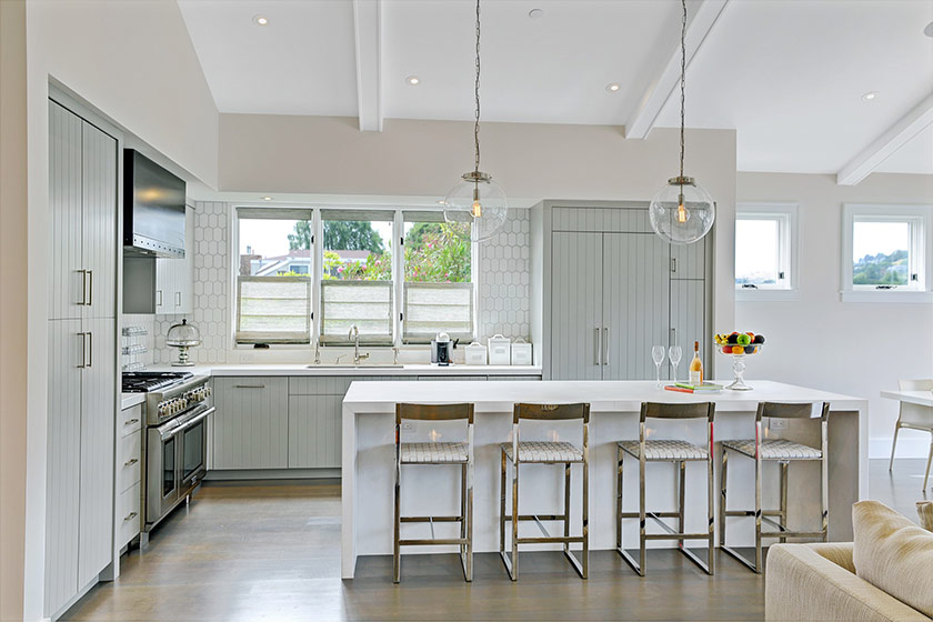 Staging: kitchen with counter stools
